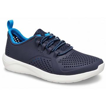 Crocs LiteRide™ Pacer Sneakers Pojke Marinblå Vita | Sverige 1459EBCX